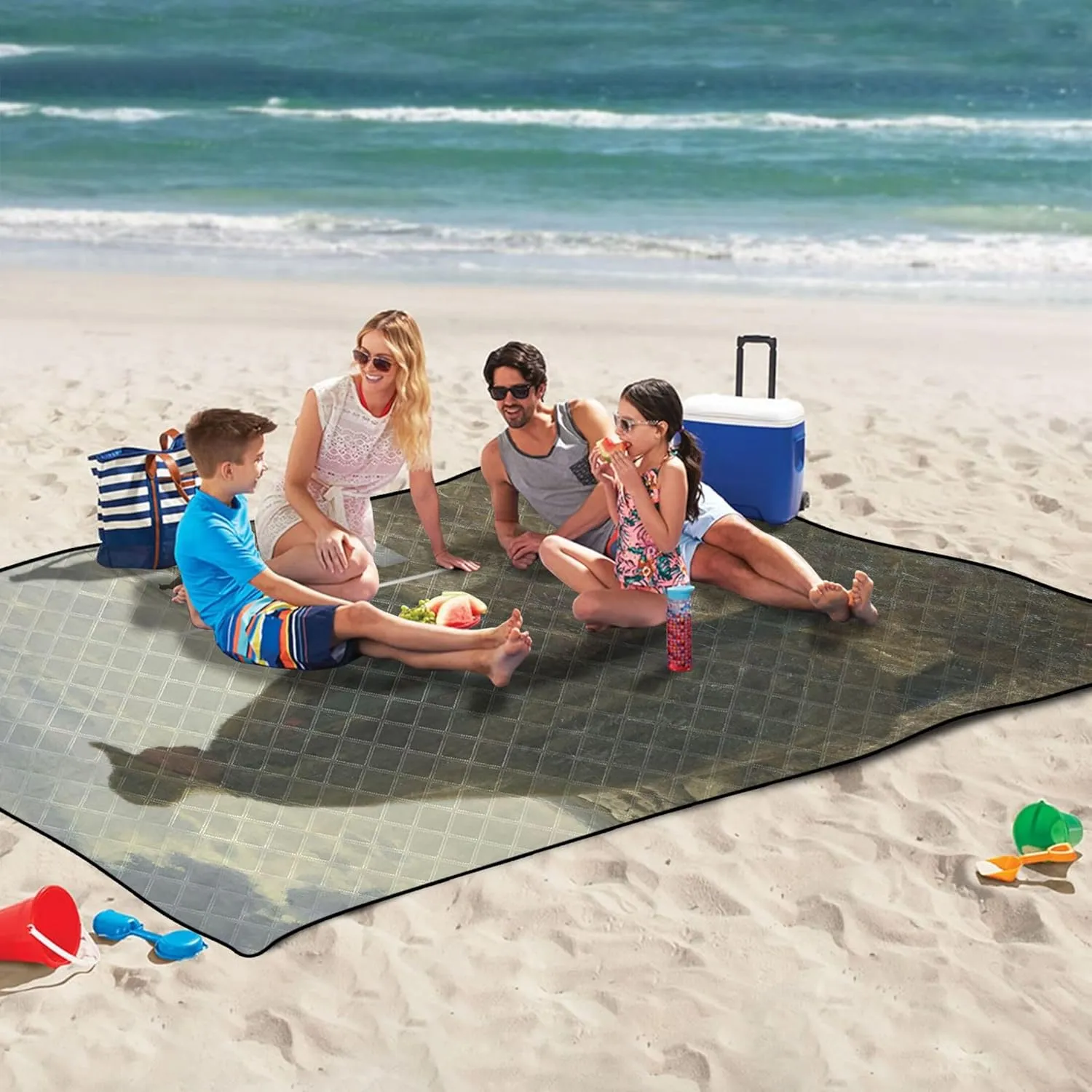CHIFIGNO Millet Shepherd Prints Oversized Beach Blanket Waterproof Floral Tent Rugs for Camping Mat Cute Picnic Essentials Foldable 80" x 60"