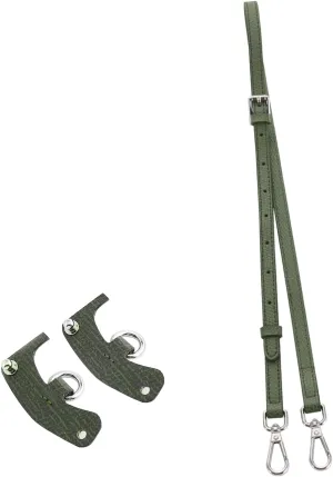Chispee Bag Strap Set Leather Shoulder Strap Set Bag Transformation Purse Strap Extender Leather Purse Straps Replacement for Crossbody Bag (Dark Green