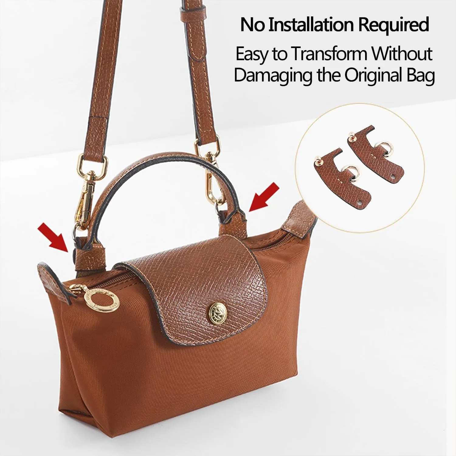 Chispee Bag Strap Set Leather Shoulder Strap Set Bag Transformation Purse Strap Extender Leather Purse Straps Replacement for Crossbody Bag (Dark Green