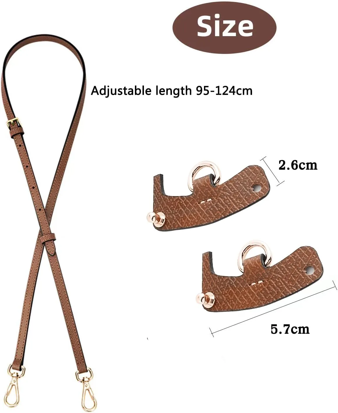 Chispee Bag Strap Set Leather Shoulder Strap Set Bag Transformation Purse Strap Extender Leather Purse Straps Replacement for Crossbody Bag (Dark Green