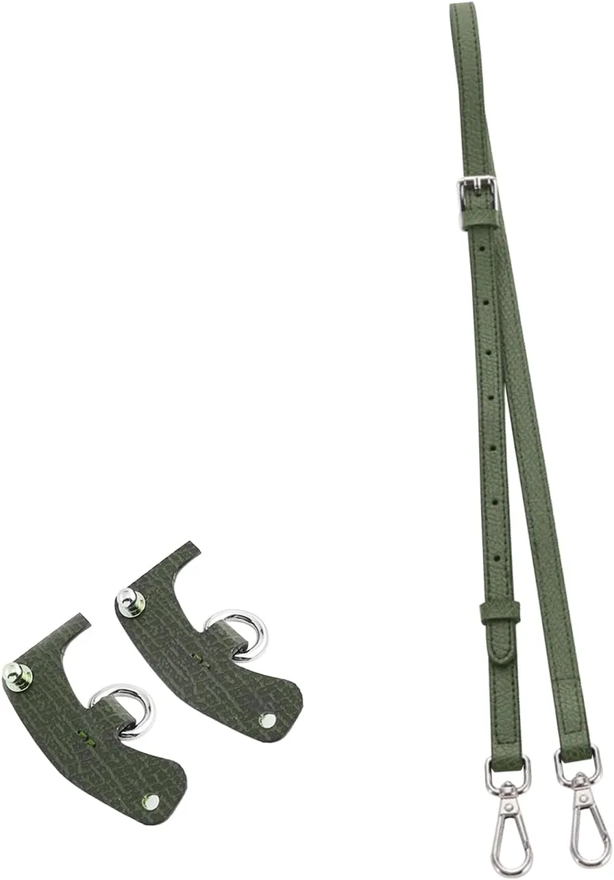 Chispee Bag Strap Set Leather Shoulder Strap Set Bag Transformation Purse Strap Extender Leather Purse Straps Replacement for Crossbody Bag (Dark Green