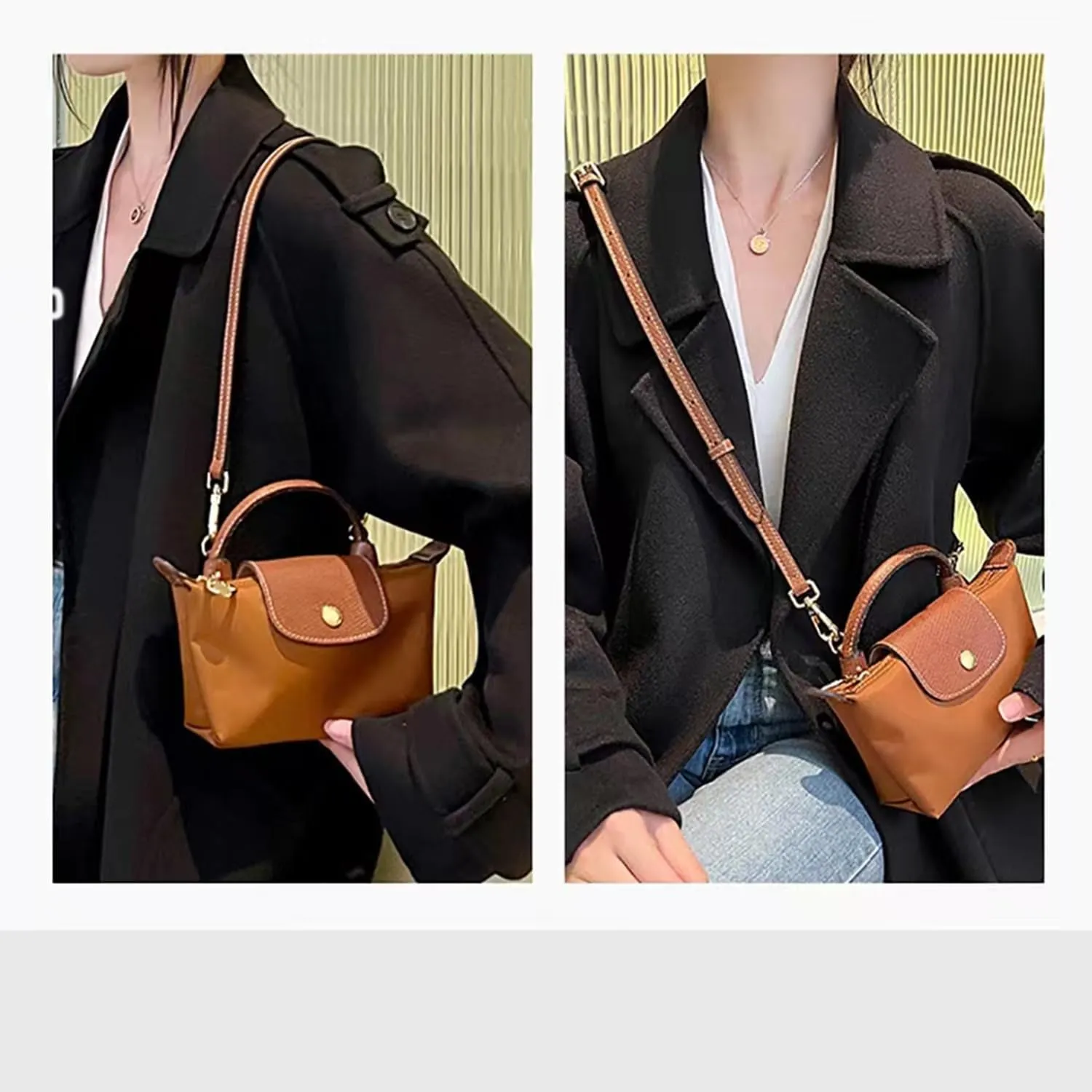Chispee Bag Strap Set Leather Shoulder Strap Set Bag Transformation Purse Strap Extender Leather Purse Straps Replacement for Crossbody Bag (Dark Green