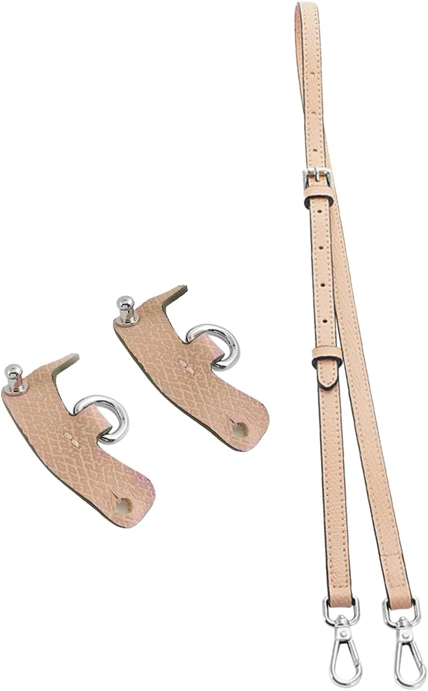 Chispee Bag Strap Set Leather Shoulder Strap Set Bag Transformation Purse Strap Extender Leather Purse Straps Replacement for Crossbody Bag (Naked Pink