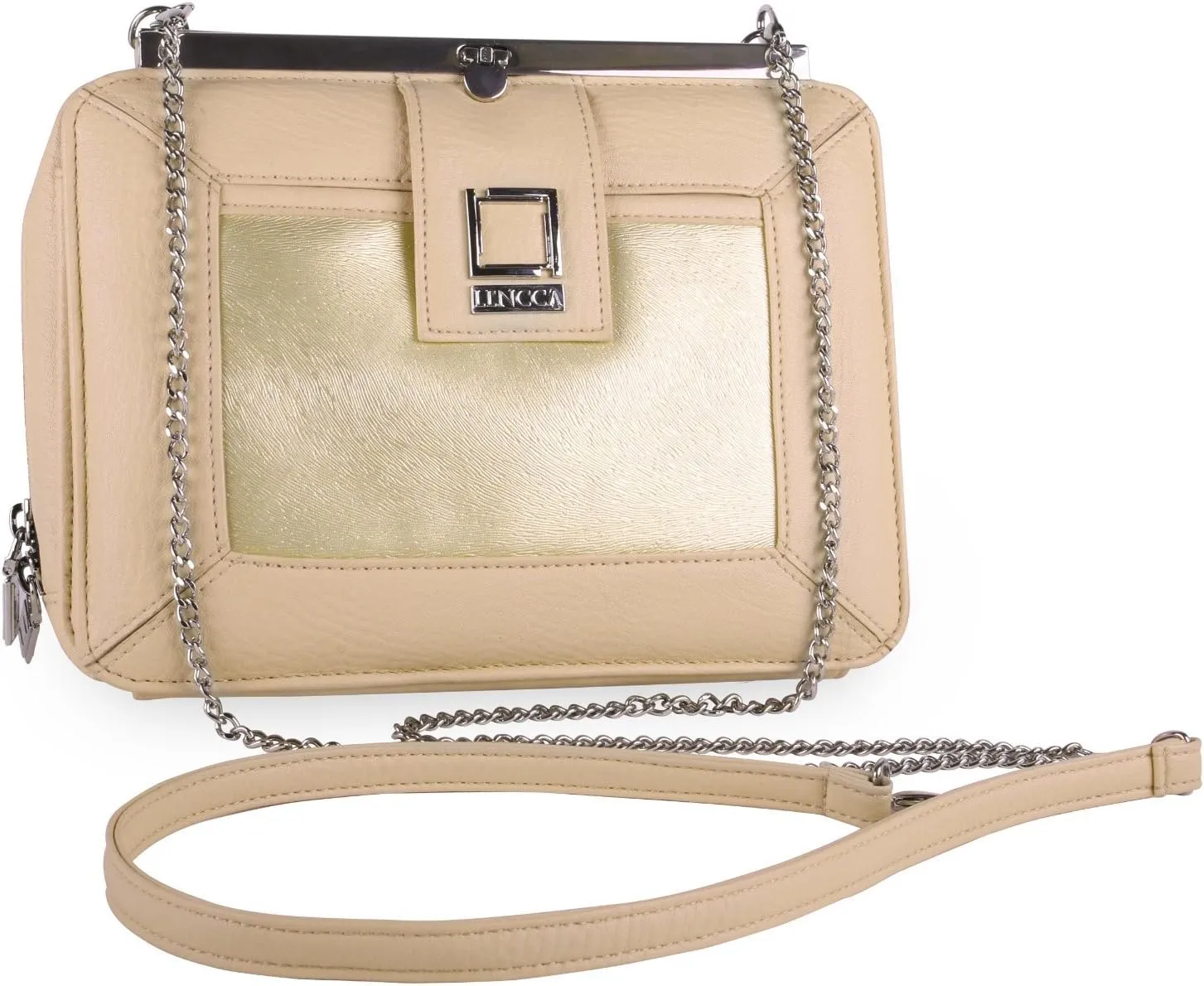 Cindy Shoulder Handbag Clutch for ZTE Max/Maven/Blade / ZMax2 / Axon Pro/Lux/Elite/Obsidian (Gold)