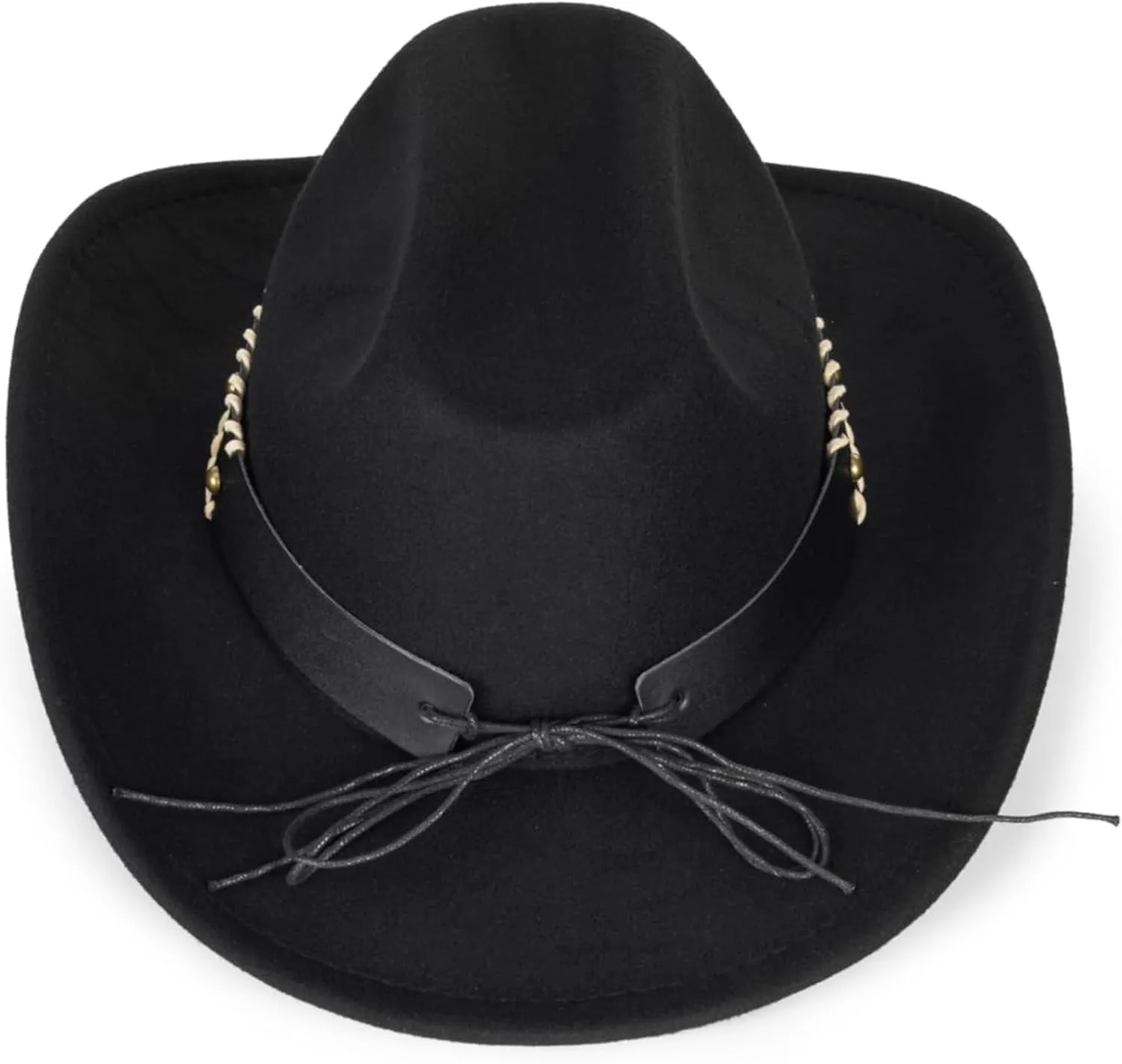 Classic Western-Cowboy-Hat Men Womens Wide Brim Cowgirl Hats Felt Fedora hat (S-M)