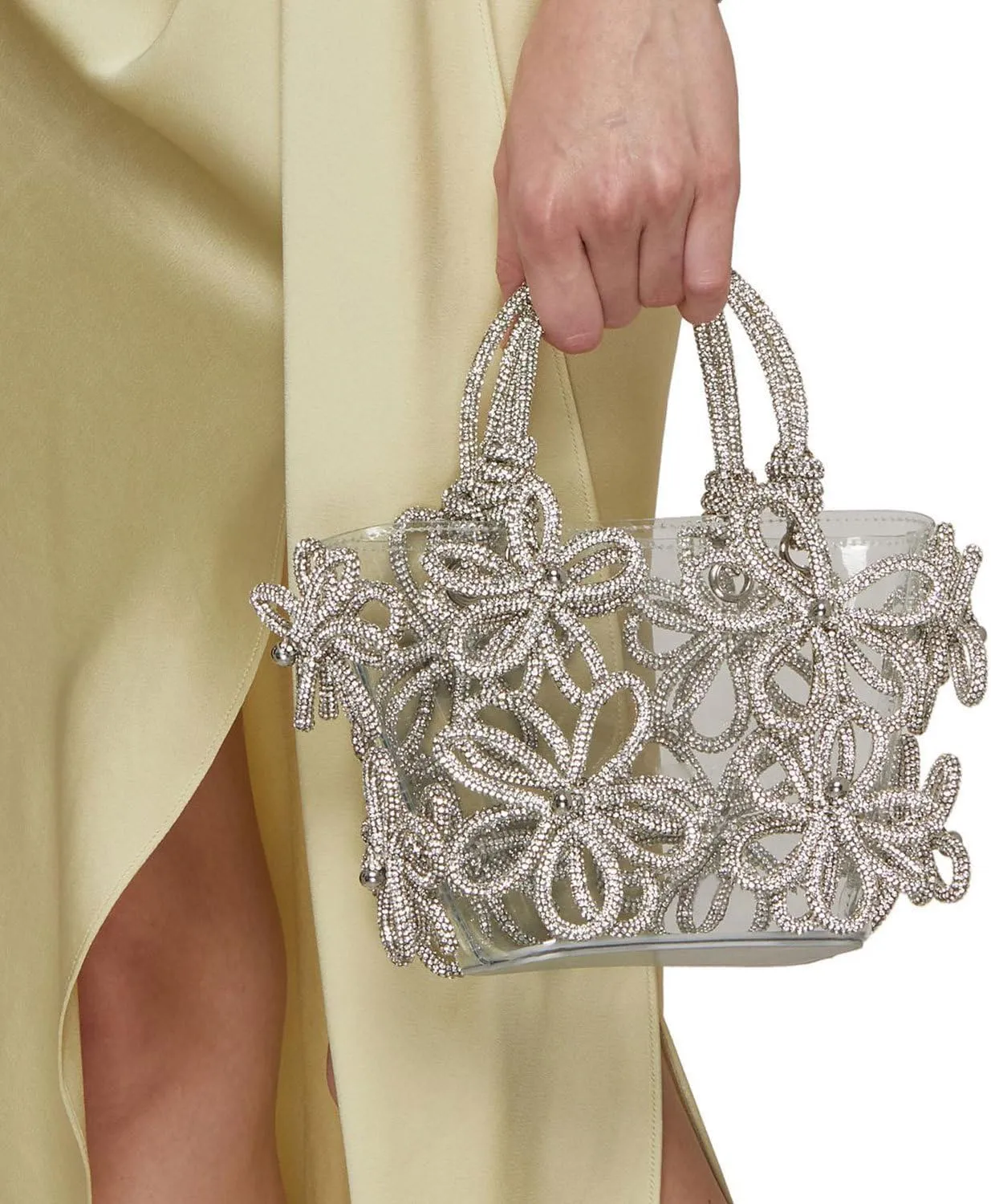 Clear Rhinestone Handbag for Women Crystal Evening Purses with Handle Glitter Handbag for Wedding Party Prom