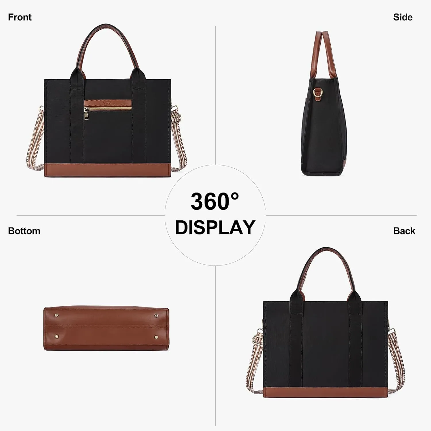 CLUCI Laptop Tote Bag for women 15.6 inch Computer Briefcase Leather Work Shoulder Bags Handbag for Office,School,Travel