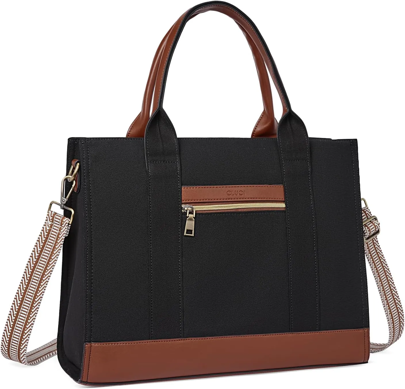 CLUCI Laptop Tote Bag for women 15.6 inch Computer Briefcase Leather Work Shoulder Bags Handbag for Office,School,Travel
