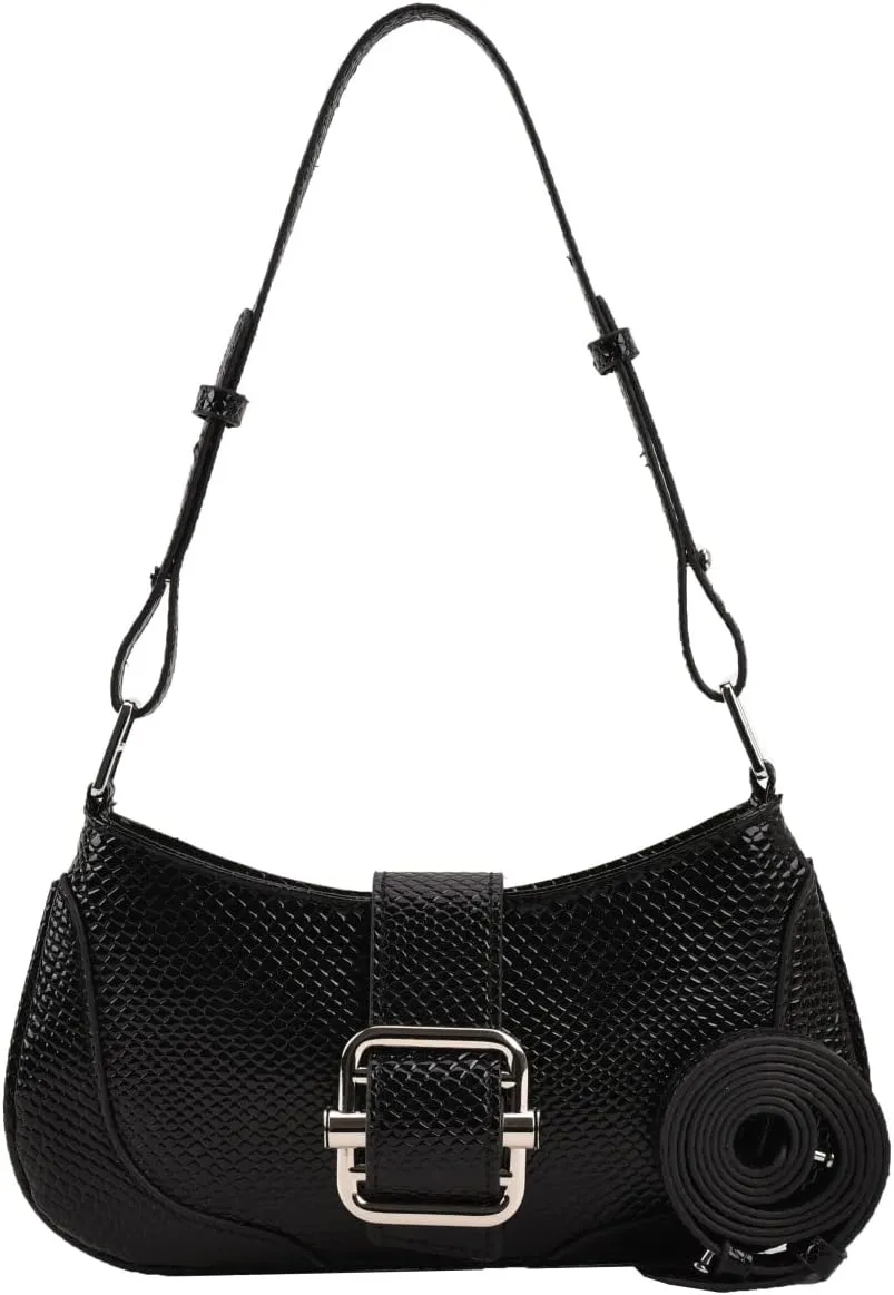 Clutch Tote Handbags with 2 Removable Straps and PU Cute Snakeskin Crossbody Bags Shoulder Purse Handbag for Women