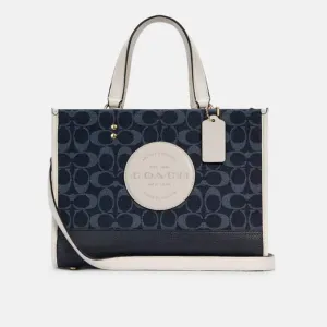 Coach Dempsey Carryall In Signature Jacquard With Patch and Strap for Shoulder/Crossbody Wear