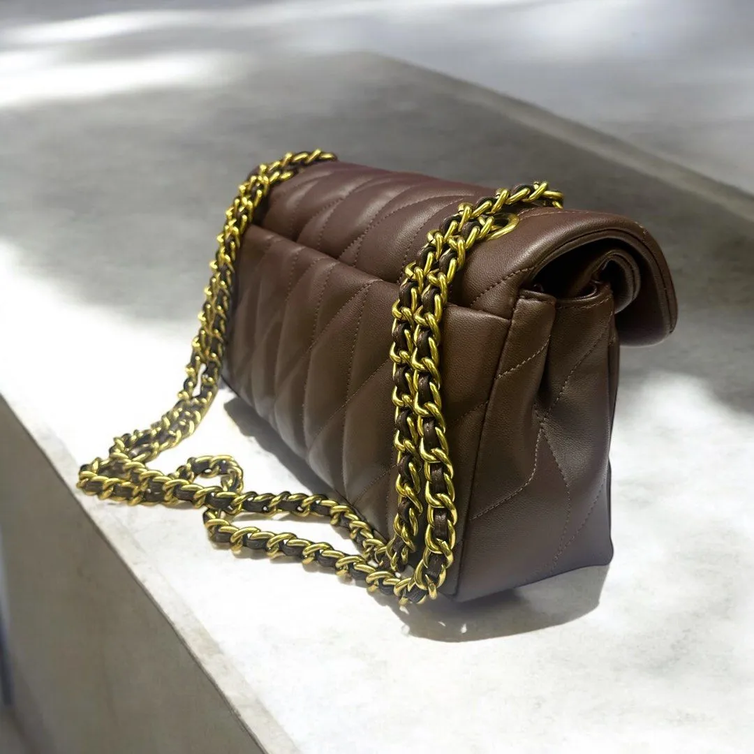 Coach Quilted Tabby Shoulder Bag (H13  x L25 x 7 cm)