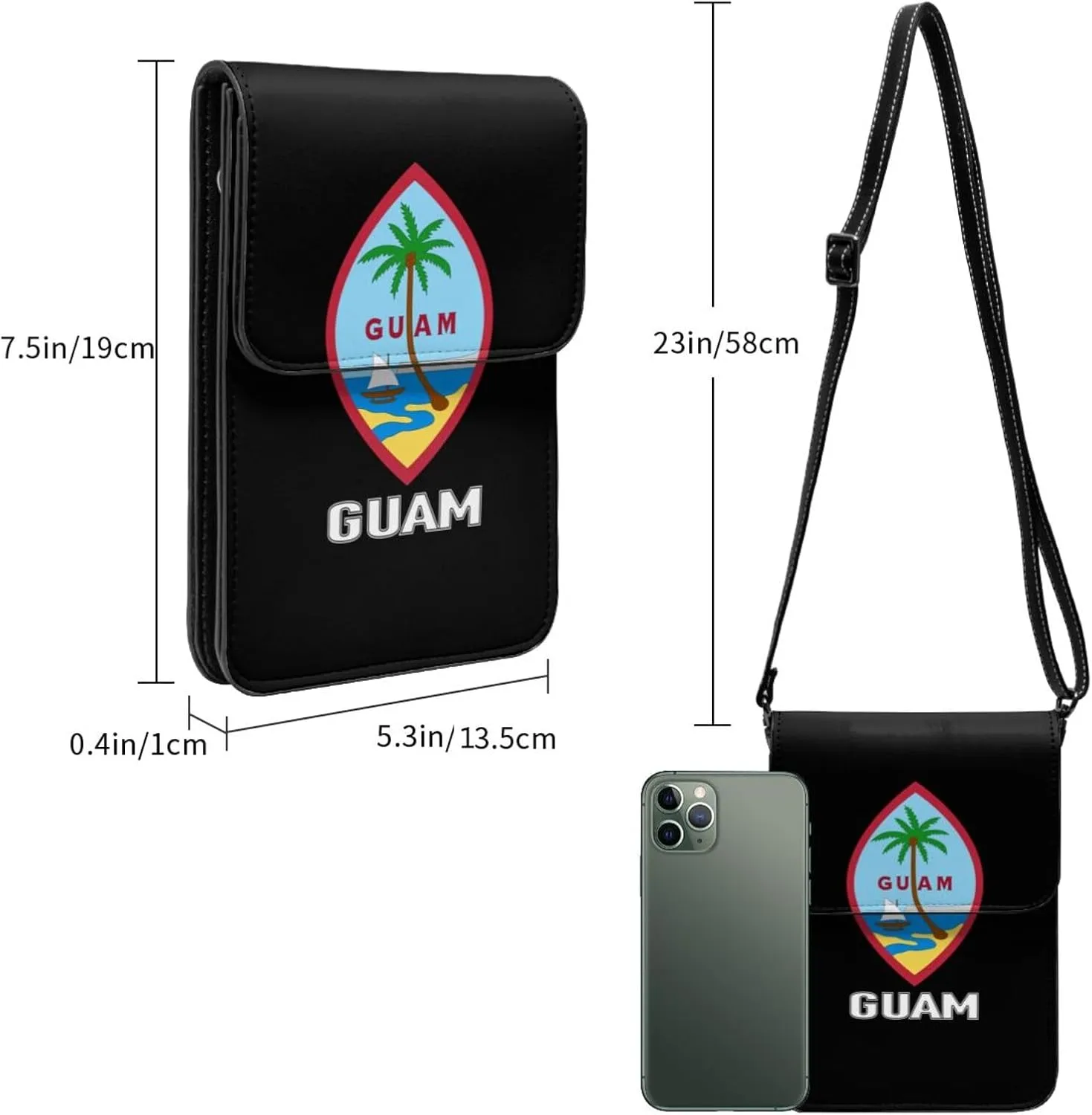 Coat of Arms of Iceland Icelander Emblem Small Crossbody Purse Cell Phone Bag for Women