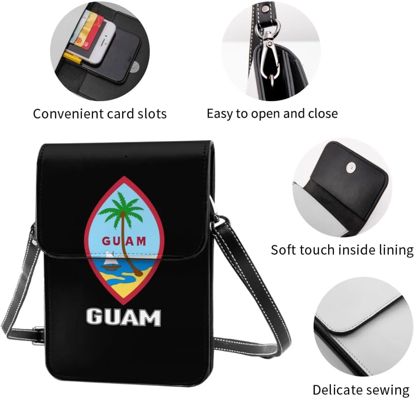 Coat of Arms of Iceland Icelander Emblem Small Crossbody Purse Cell Phone Bag for Women