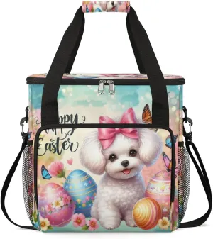 Coffee Maker Carring Bag Dog Festival Easter Travel Carrying Storage Tote Bag Compatible with Keurig K-Mini or K-Mini Plus Portable Single Serve Coffee Brewer Case with Pockets for K-cup Pods
