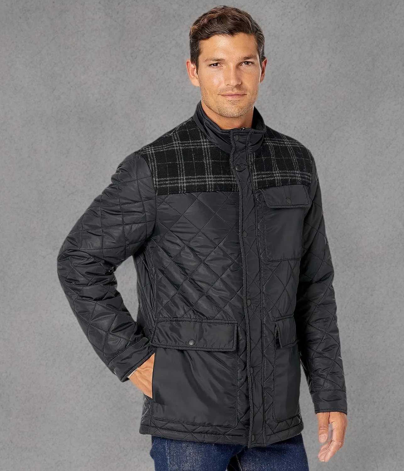 Cole Haan Men's 29 1/2" Mix Media Diamond Quilted