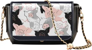 Colorful Shoulder Leather Bags, Tropical Flamingos Zebra Crossbody Purses for Women Fashion Handbag with Chain Strap