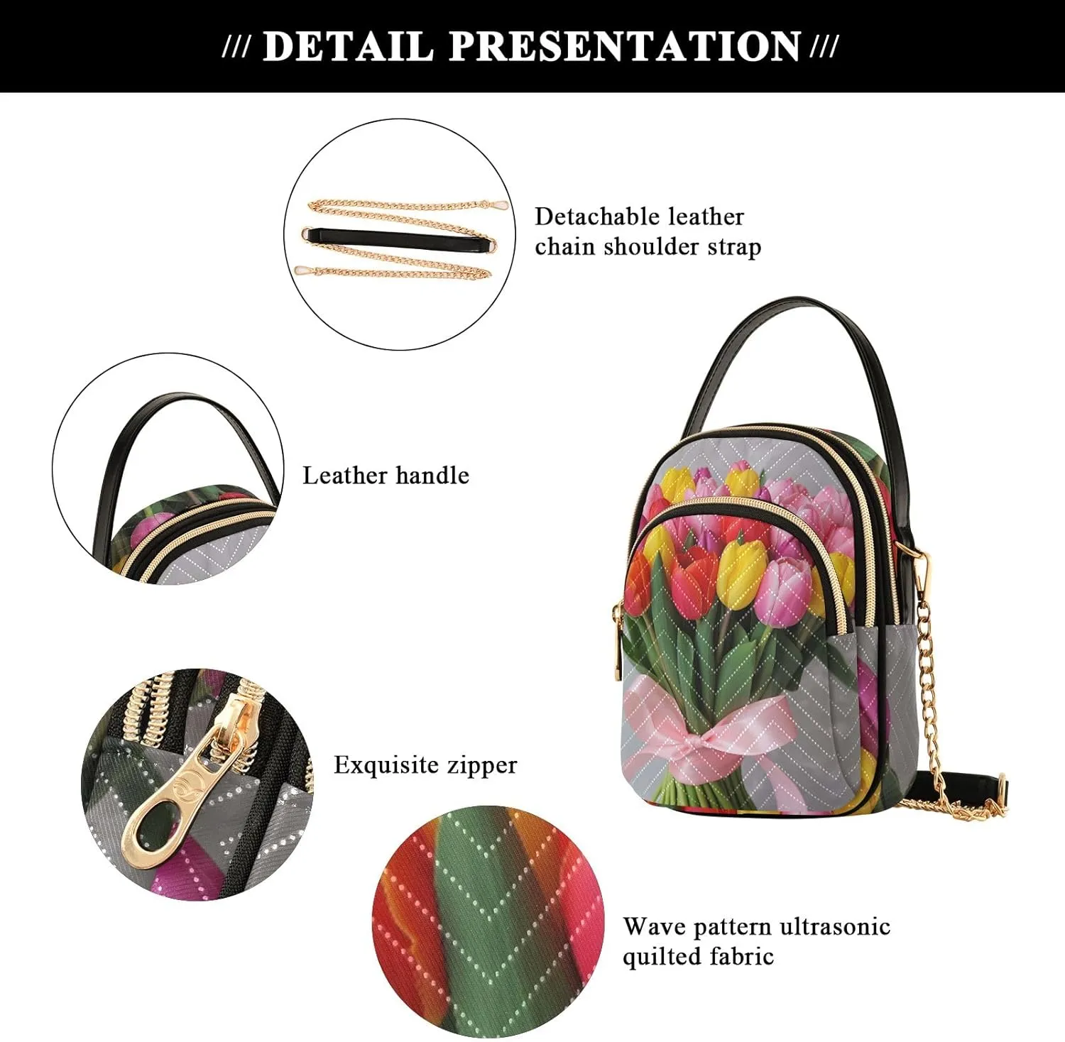 Colorful Small Handbag Crossbody Bag for Women Quilted Bags Shoulder Purse Phone Wallet Chain Bag
