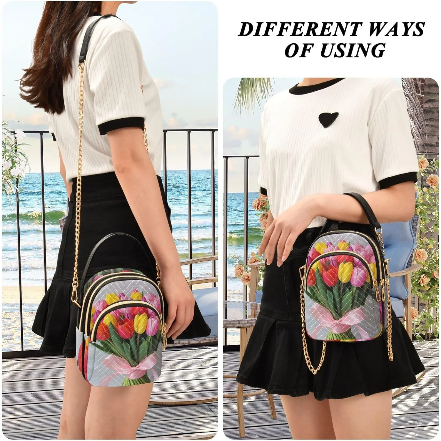 Colorful Small Handbag Crossbody Bag for Women Quilted Bags Shoulder Purse Phone Wallet Chain Bag