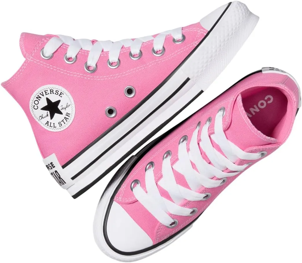 Converse Chuck Taylor All Star EVA Lift Platform Sketch Big Kids High Top Sneaker (Pink/White/Black, US Footwear Size System, Big Kid, Numeric, Medium, 6)