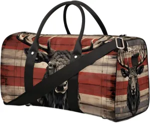 Cool Deer Travel Duffel Bag for Women Men Waterproof Foldable Overnight Weekender Bag Large Capacity Sports Gym Bag