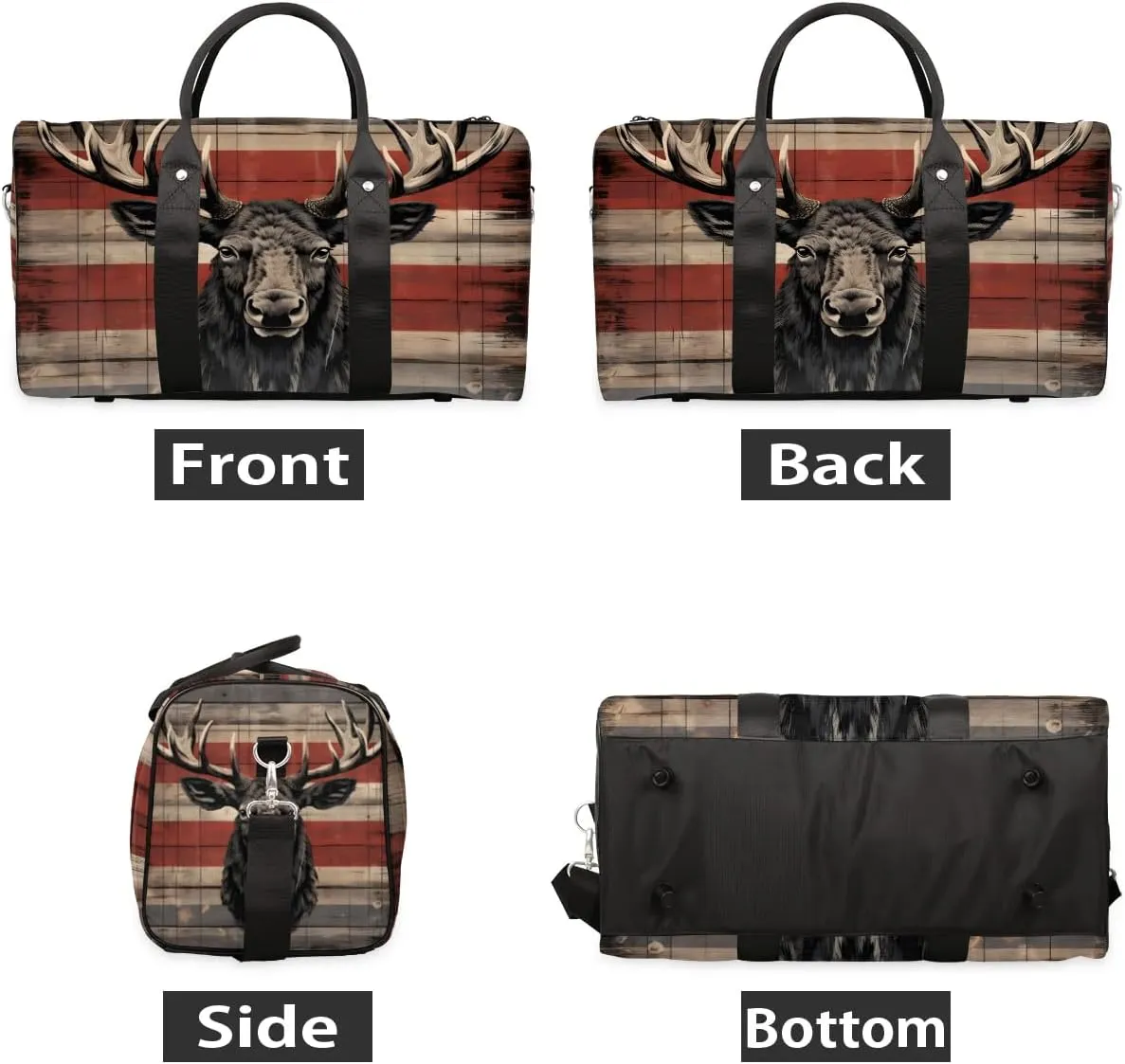 Cool Deer Travel Duffel Bag for Women Men Waterproof Foldable Overnight Weekender Bag Large Capacity Sports Gym Bag