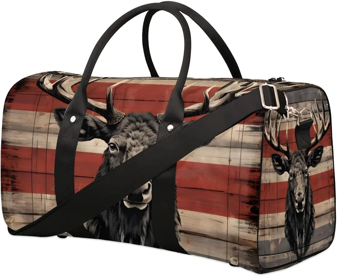 Cool Deer Travel Duffel Bag for Women Men Waterproof Foldable Overnight Weekender Bag Large Capacity Sports Gym Bag