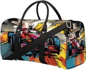 Cool Sports Car Travel Duffel Bag for Women Men Waterproof Foldable Overnight Weekender Bag Large Capacity Sports Gym Bag