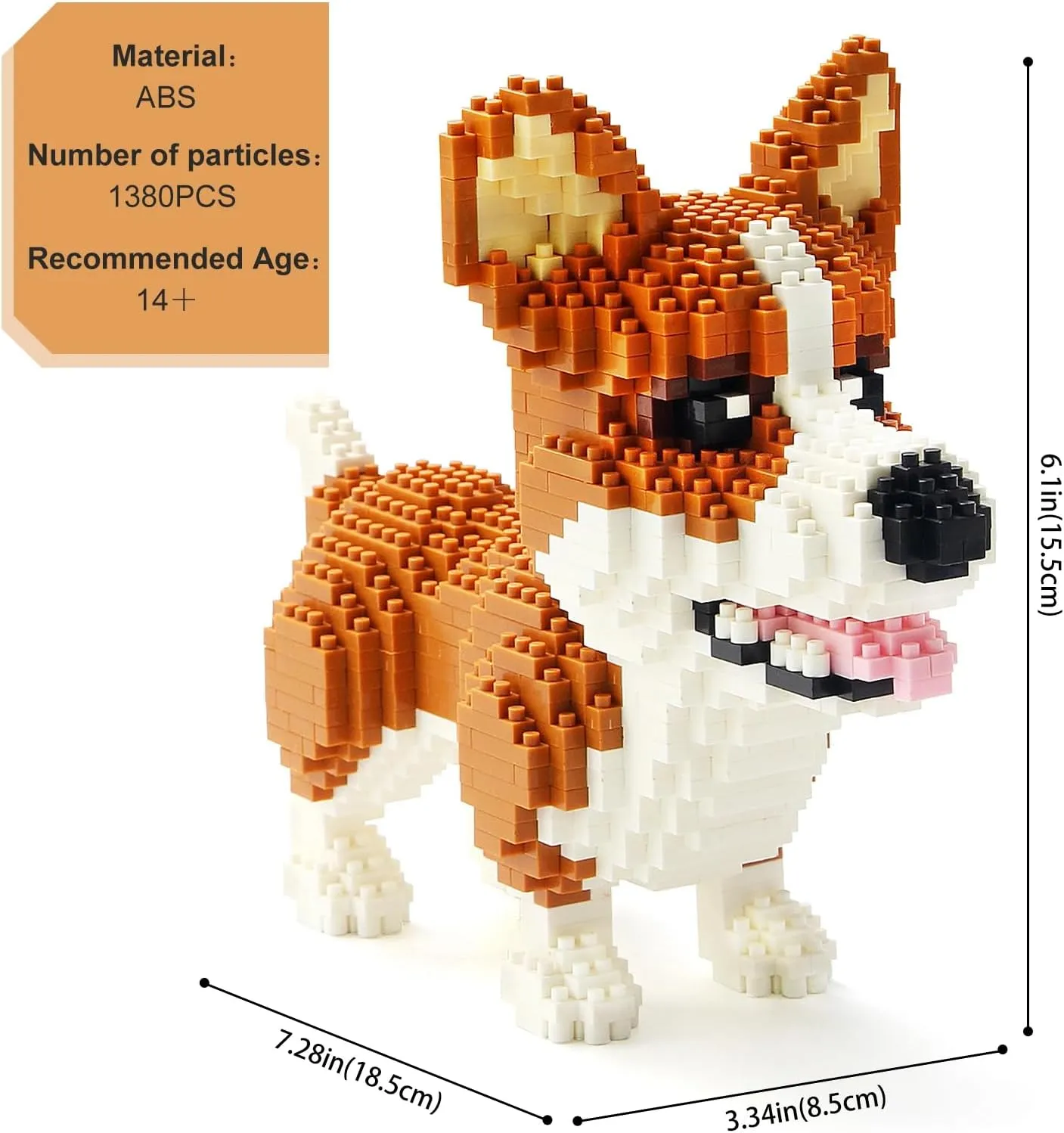 Corky Micro Building Block Dogs Mini Block Animal Dog Building Animal Set DIY 3D Block Toy Building Blocks for Kids Or Adult 1380 Pieces