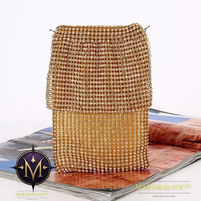 Creative Rhinestone Clutch Vertical Style Ladies