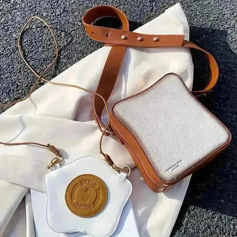 Creative Toast Bread and Fried Egg Shaped Bag