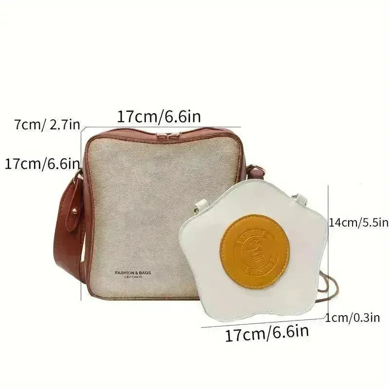 Creative Toast Bread and Fried Egg Shaped Bag