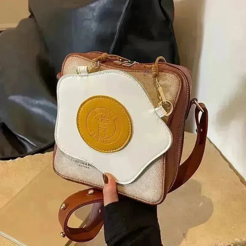 Creative Toast Bread and Fried Egg Shaped Bag