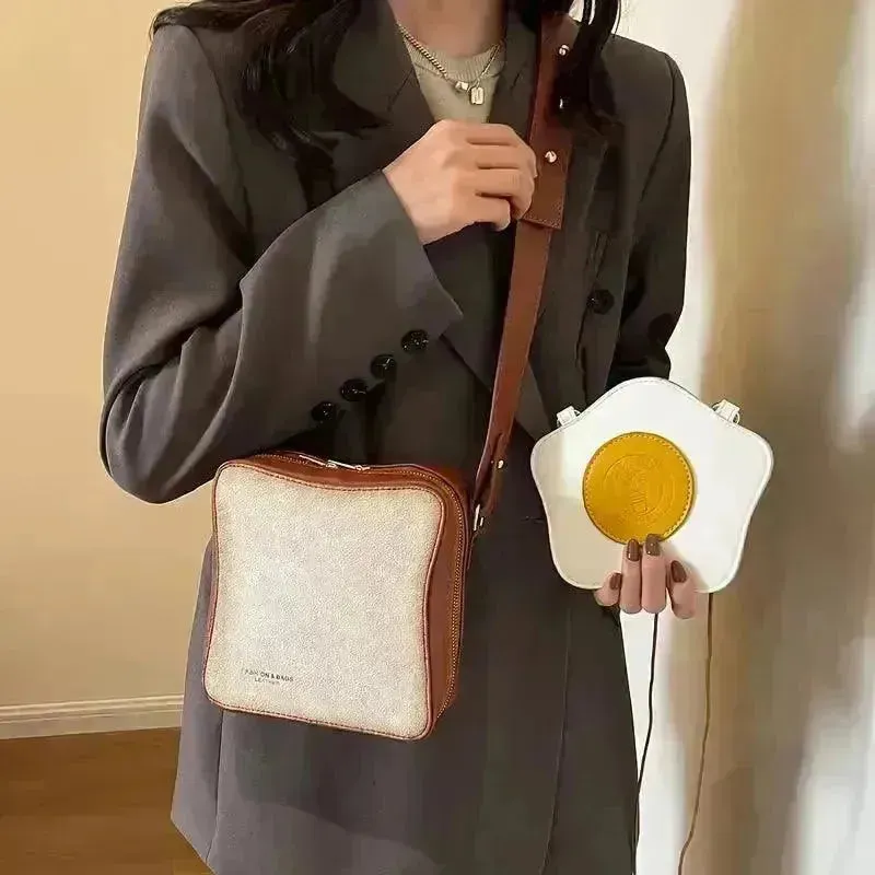 Creative Toast Bread and Fried Egg Shaped Bag
