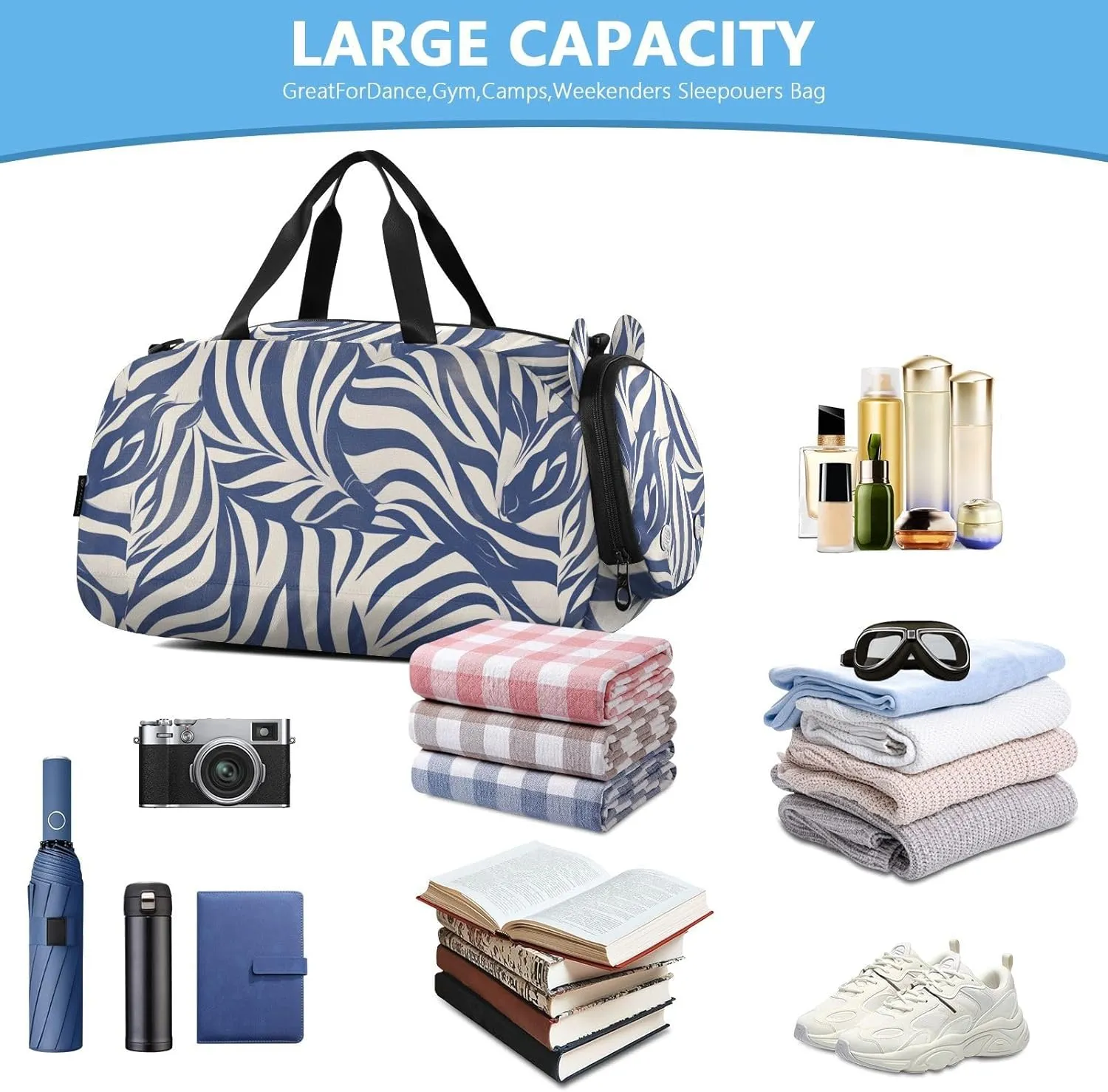 Cross Body Purse with Shoes Compartment Fashion Handbags for For Hiking Traveling