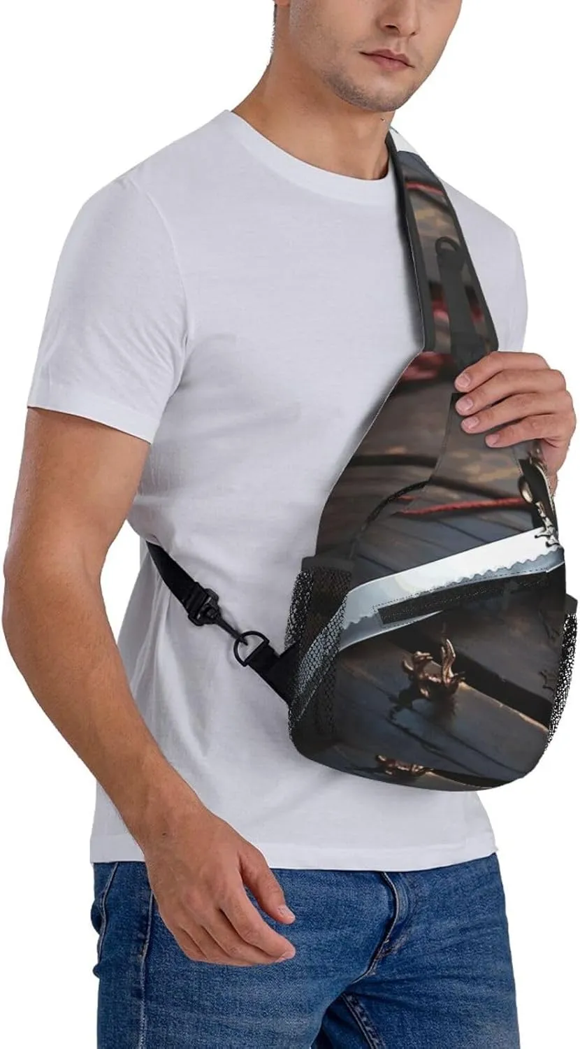 Cross Chest Bag Diagonally Sling Backpack Crossbody Shoulder Bag Labrador Sling Bag Travel Hiking Daypack
