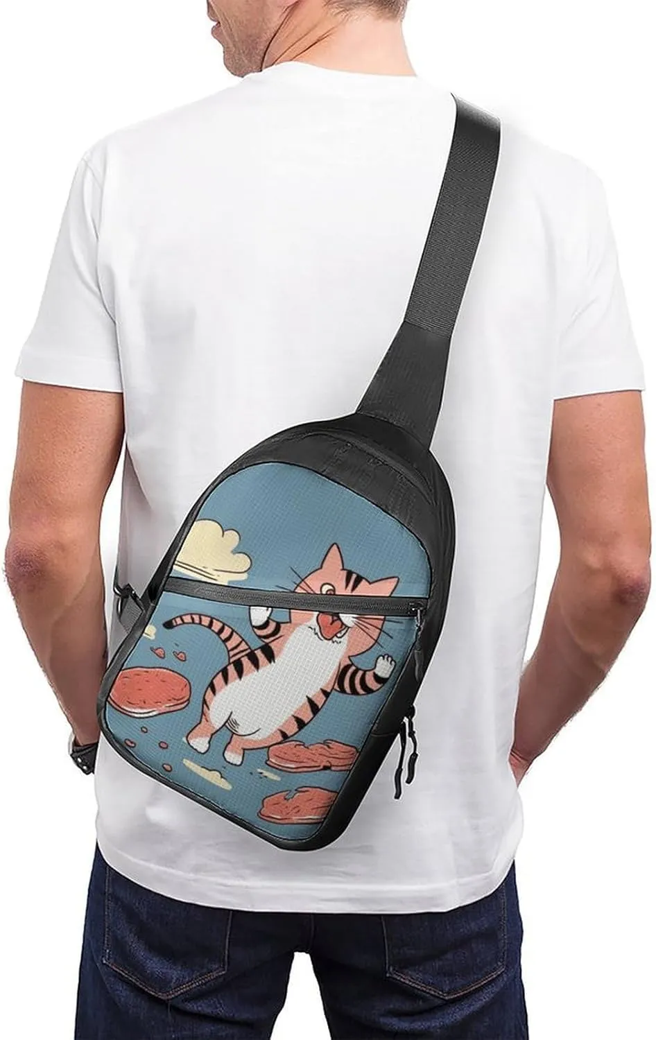 Crossbody Bag for Women Men Chest Bag Cartoon Santa Claus Sling Bag Crossbody Shoulder Bag Sling Backpack