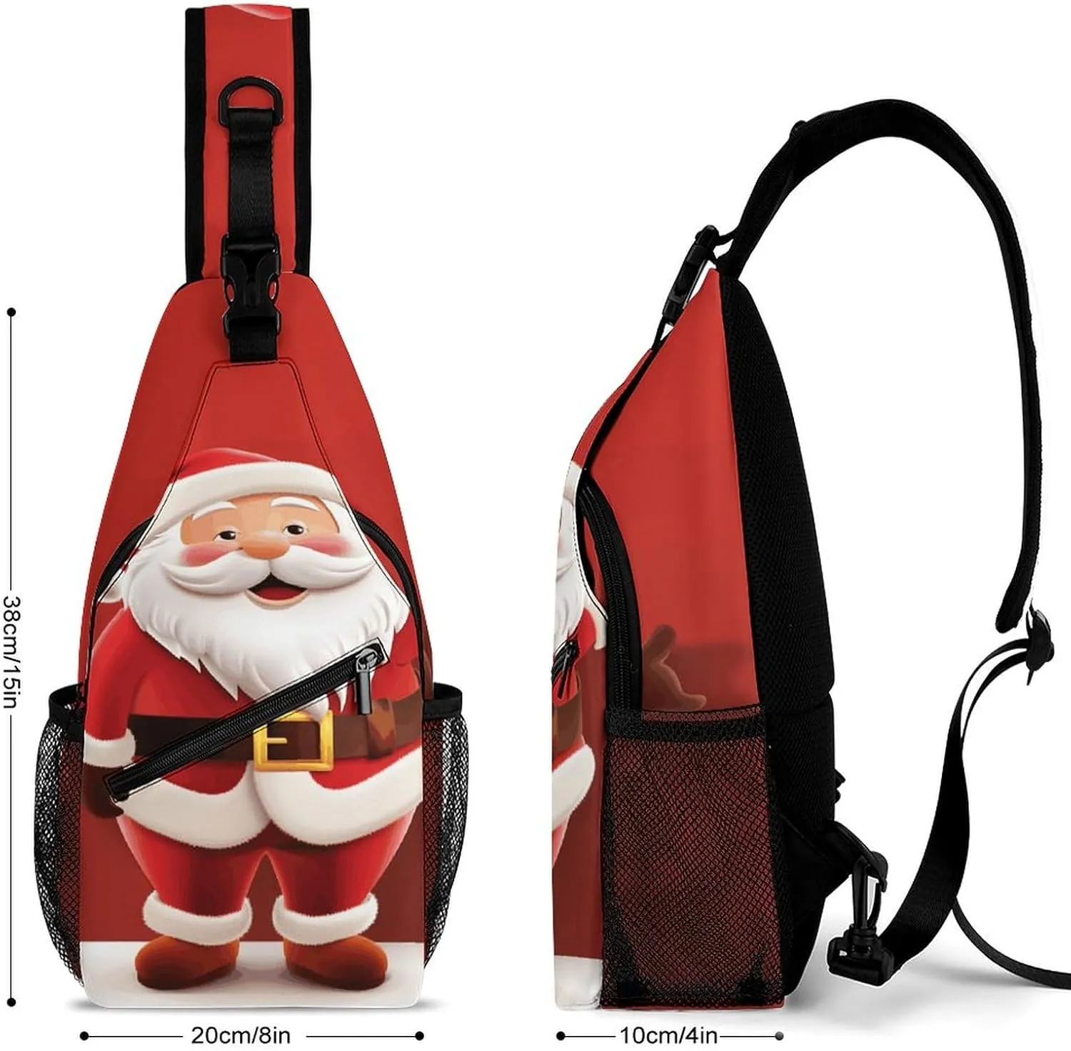 Crossbody Bag for Women Men Chest Bag Cartoon Santa Claus Sling Bag Crossbody Shoulder Bag Sling Backpack