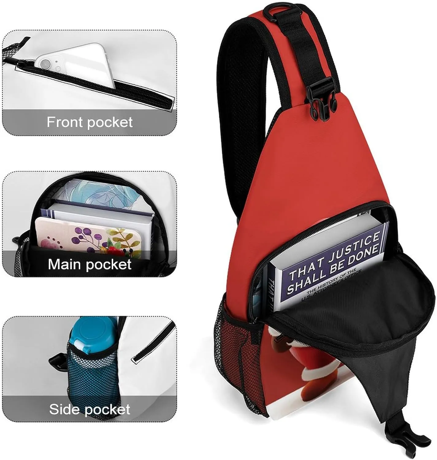 Crossbody Bag for Women Men Chest Bag Cartoon Santa Claus Sling Bag Crossbody Shoulder Bag Sling Backpack