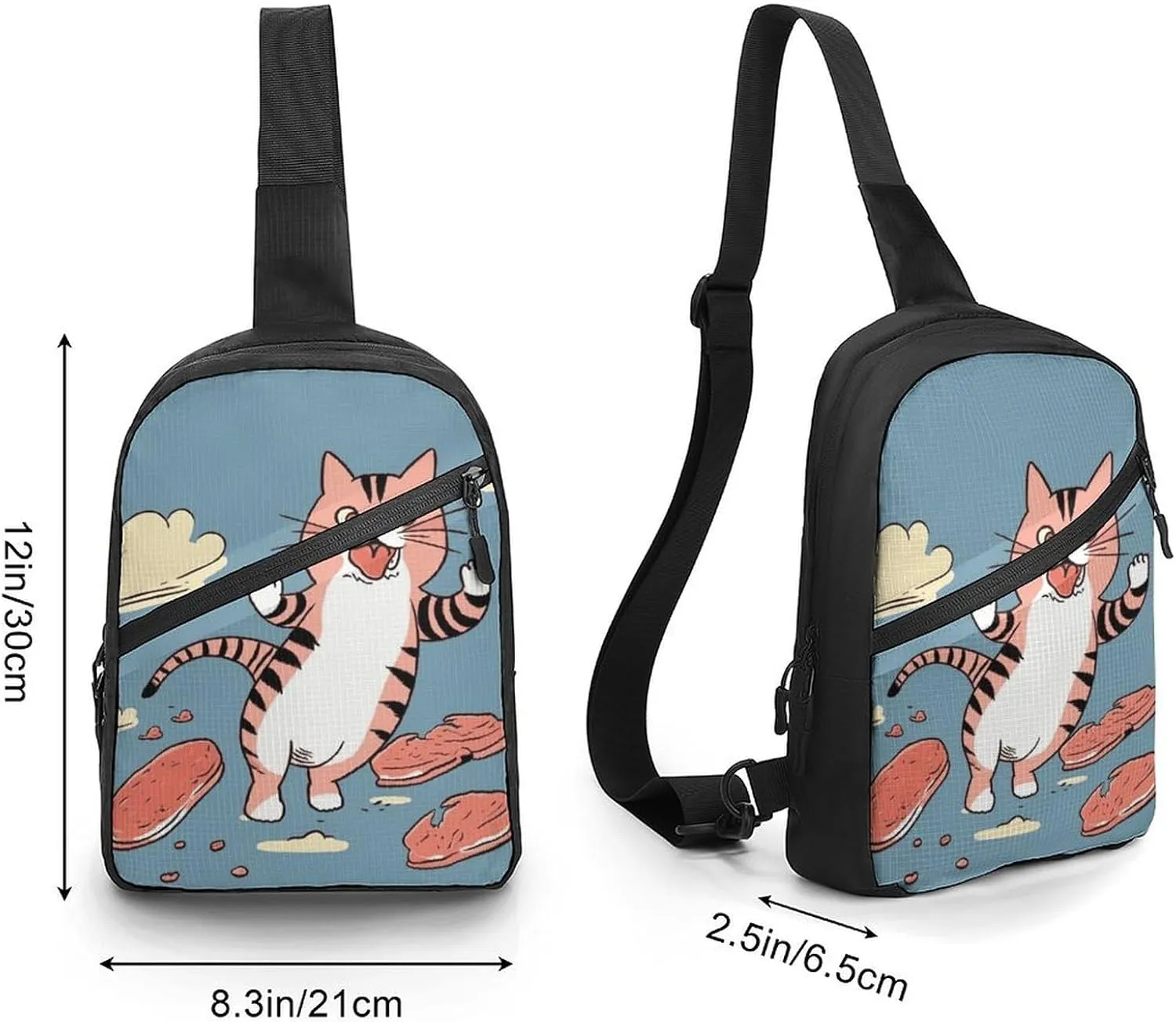 Crossbody Bag for Women Men Chest Bag Cartoon Santa Claus Sling Bag Crossbody Shoulder Bag Sling Backpack
