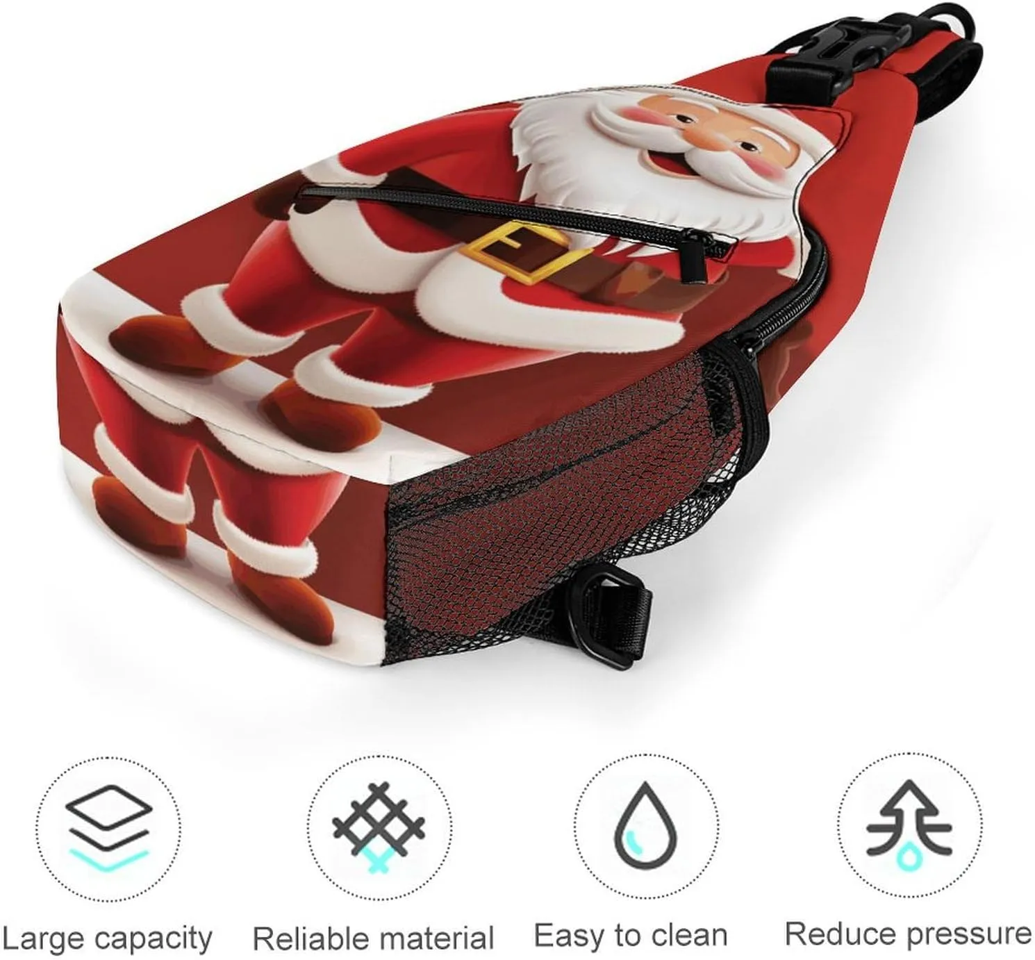 Crossbody Bag for Women Men Chest Bag Cartoon Santa Claus Sling Bag Crossbody Shoulder Bag Sling Backpack