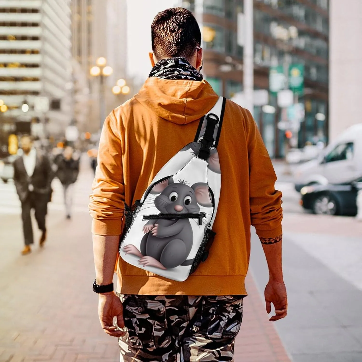 Crossbody Bag for Women Men Chest Bag Harp Seal Painting Sling Bag Crossbody Shoulder Bag Sling Backpack