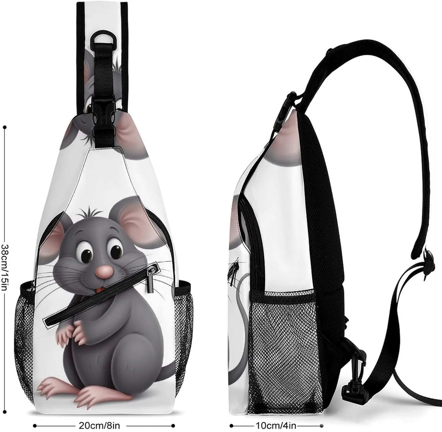 Crossbody Bag for Women Men Chest Bag Harp Seal Painting Sling Bag Crossbody Shoulder Bag Sling Backpack