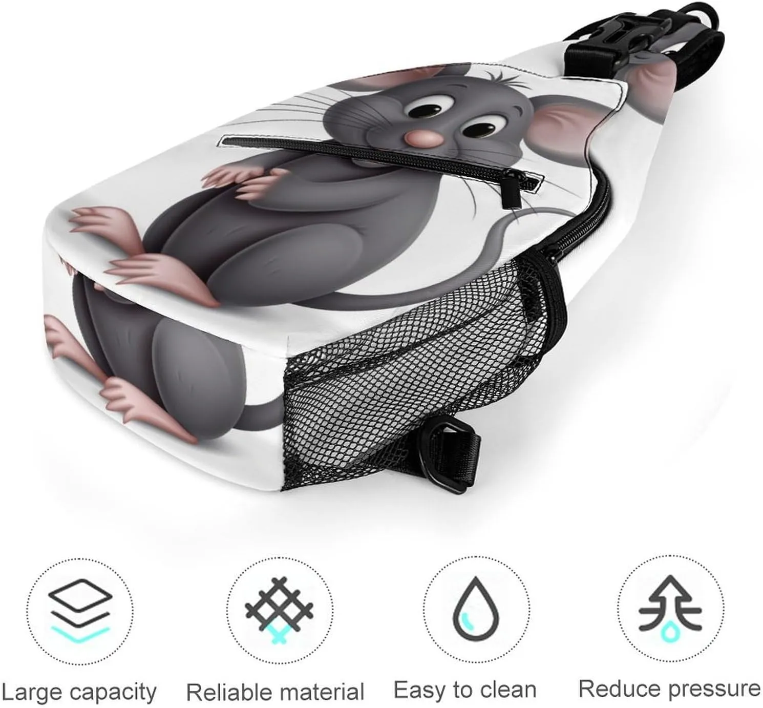 Crossbody Bag for Women Men Chest Bag Harp Seal Painting Sling Bag Crossbody Shoulder Bag Sling Backpack