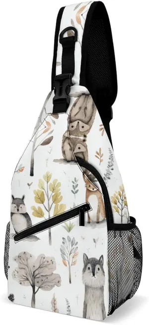 Crossbody Bag for Women Men Chest Bag Light Blue Pizza Slice Sling Bag Crossbody Shoulder Bag Sling Backpack