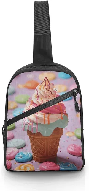 Crossbody Bag for Women Men Chest Bag Meat Slices Pattern Sling Bag Crossbody Shoulder Bag Sling Backpack