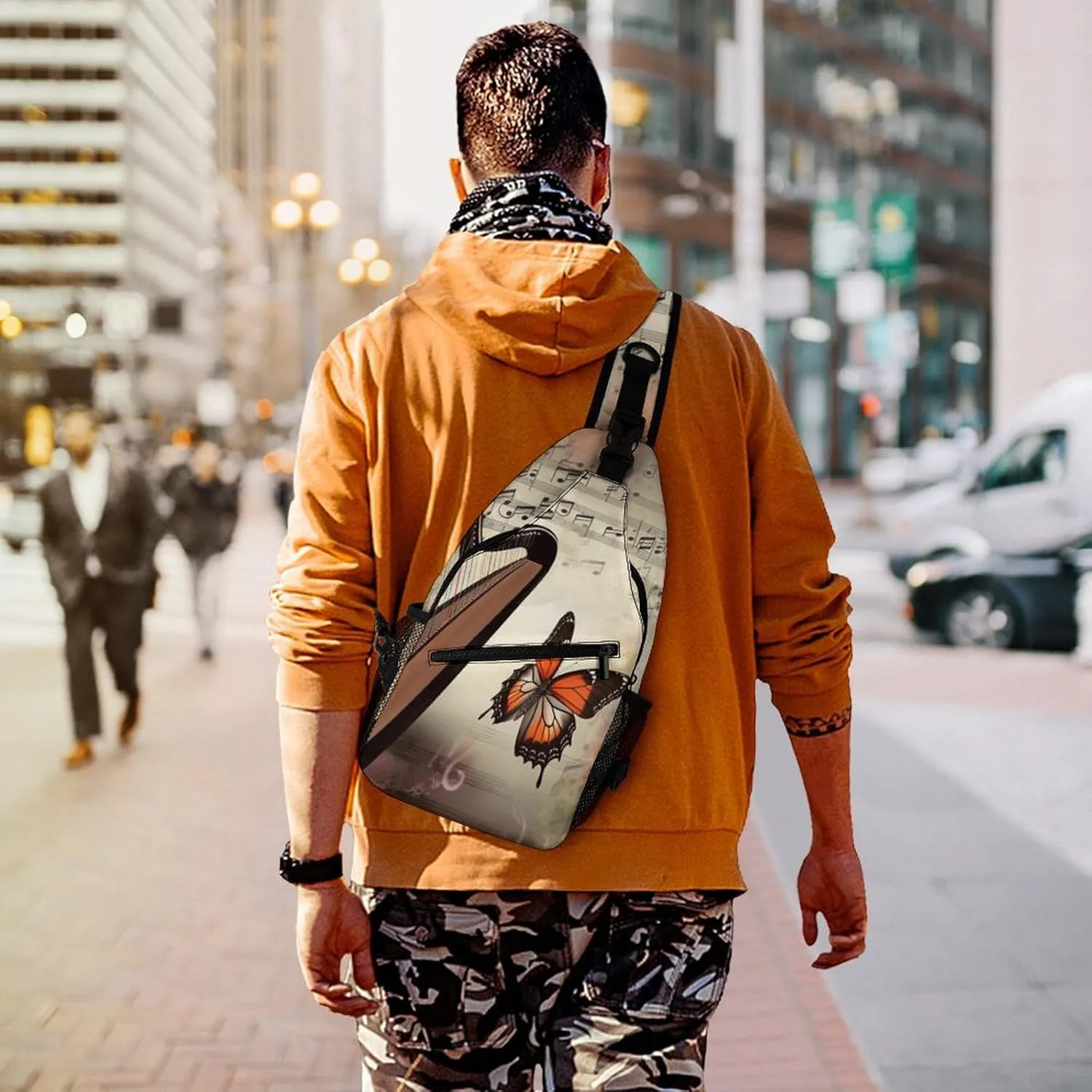 Crossbody Bag for Women Men Chest Bag Music Studio Sling Bag Crossbody Shoulder Bag Sling Backpack