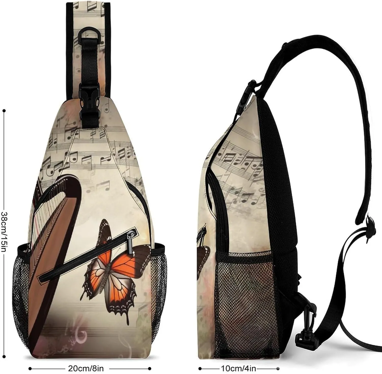 Crossbody Bag for Women Men Chest Bag Music Studio Sling Bag Crossbody Shoulder Bag Sling Backpack