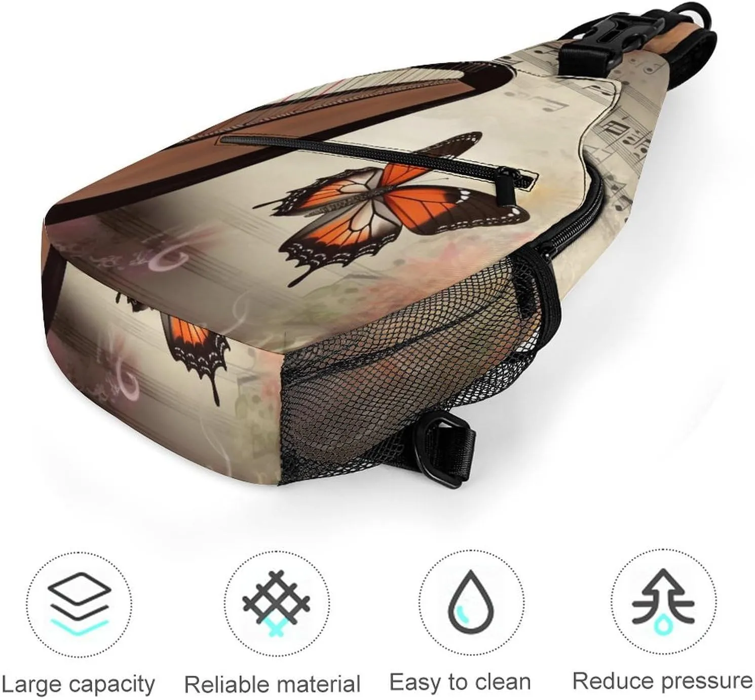 Crossbody Bag for Women Men Chest Bag Music Studio Sling Bag Crossbody Shoulder Bag Sling Backpack