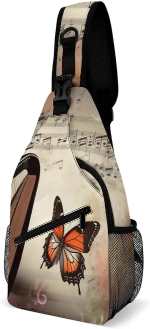Crossbody Bag for Women Men Chest Bag Music Studio Sling Bag Crossbody Shoulder Bag Sling Backpack