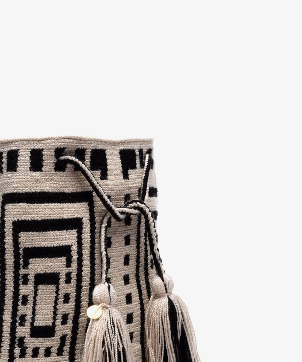Crossbody Bag M - Beige and Black